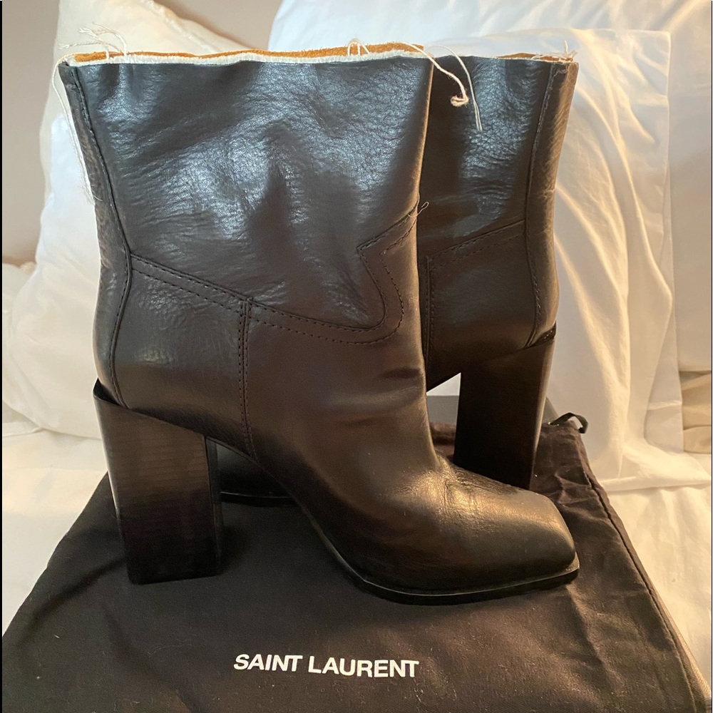 SAINT LAURENT BLACK JODIE 105 WESTERN BOOTIE